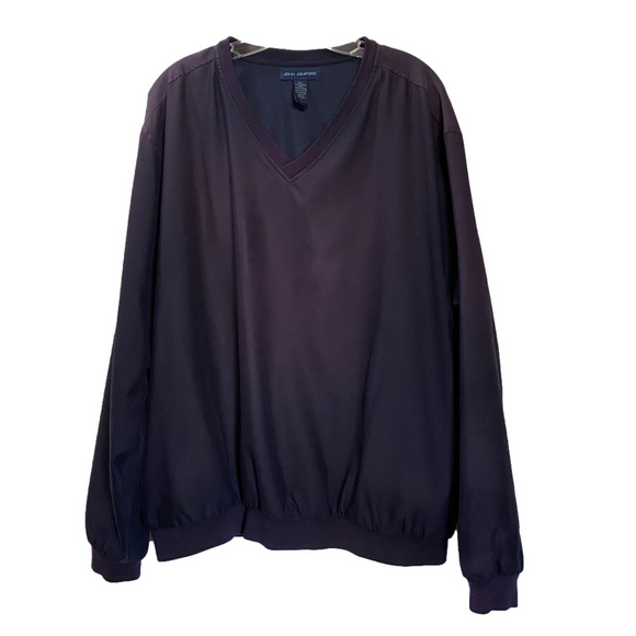 JOHN ASHFORD Retro 90s Purple Lined V-Neck Windbreaker Pullover Jacket L - Picture 5 of 15